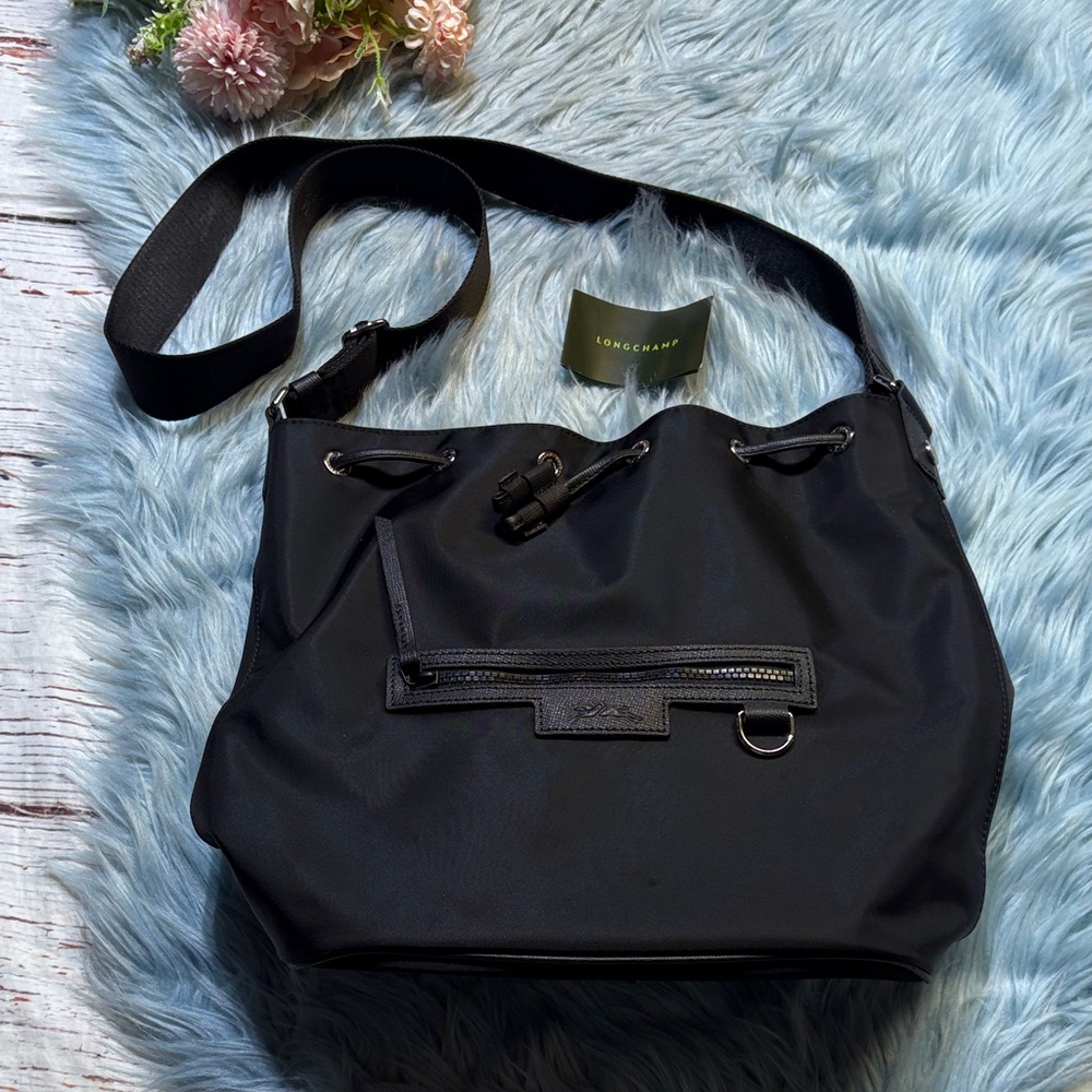Longchamp Black Le Pilage Neo Bucket Bag